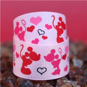 Mouse Head  Ribbon - Pink Kissing